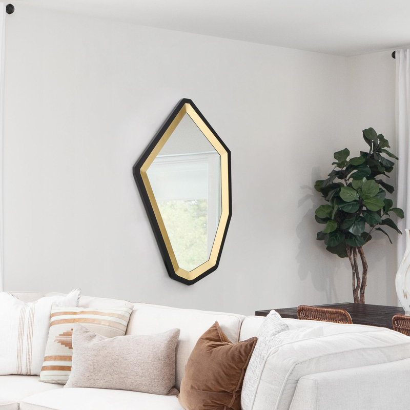 Brayden Studio® Asymmetrical Wood Wall Mirror Wayfair